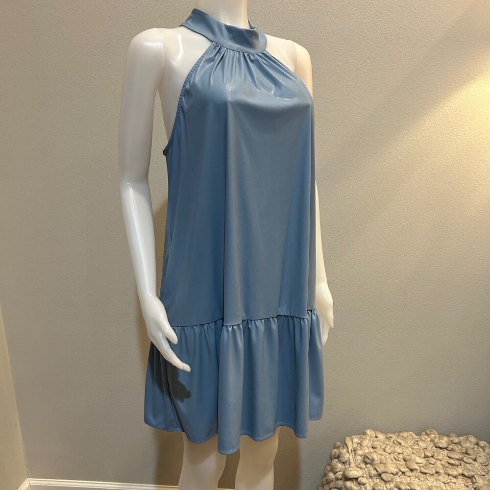 Lavender Brown Trinity Mini Dress in Sky Blue